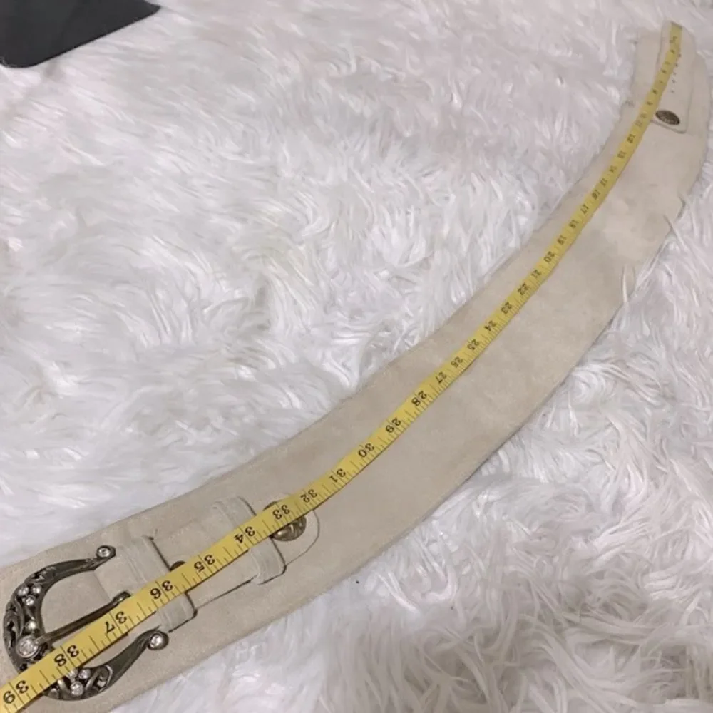 AMORE MIO suede belt goldtone hardware with rhinestones/crystals sz Small